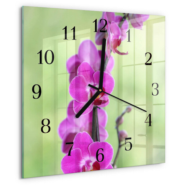 Orologio quadrato Orchidea