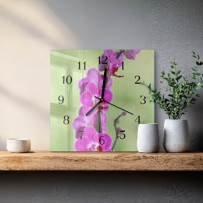 Orologio quadrato Orchidea