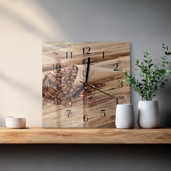 Orologio quadrato chicchi di caffè