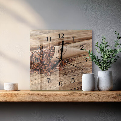 Orologio quadrato chicchi di caffè