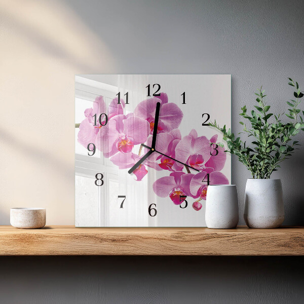 Orologio quadrato Orchidea
