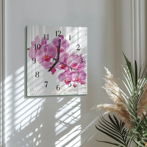 Orologio quadrato Orchidea