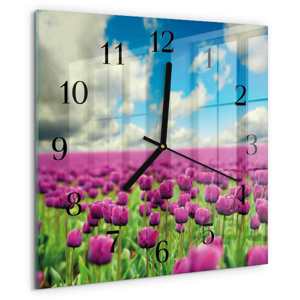 Orologio quadrato Tulipani