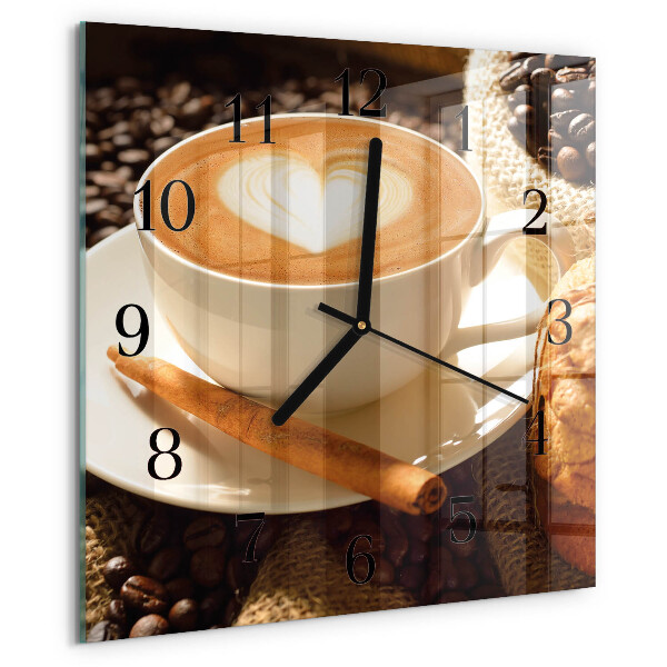 Orologio quadrato Cuore di caffè