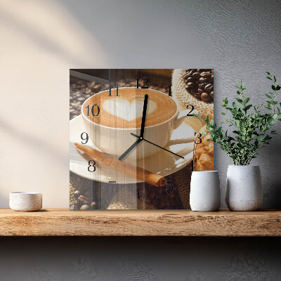Orologio quadrato Cuore di caffè