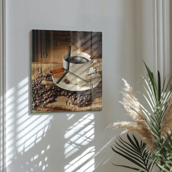 Orologio quadrato Caffè
