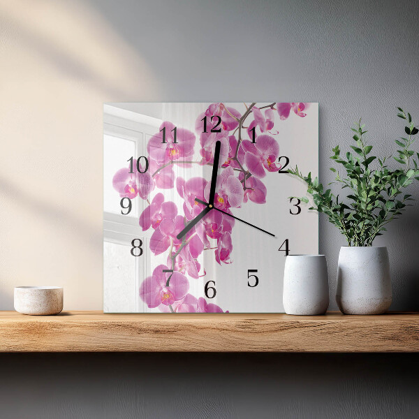 Orologio quadrato Orchidea