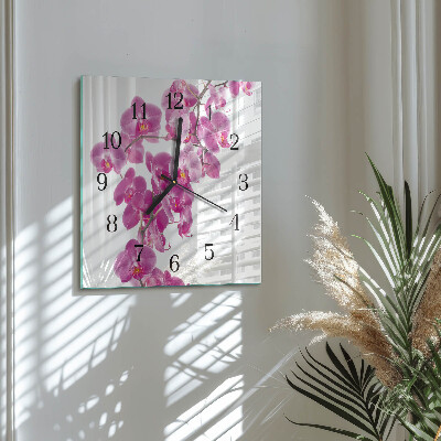 Orologio quadrato Orchidea