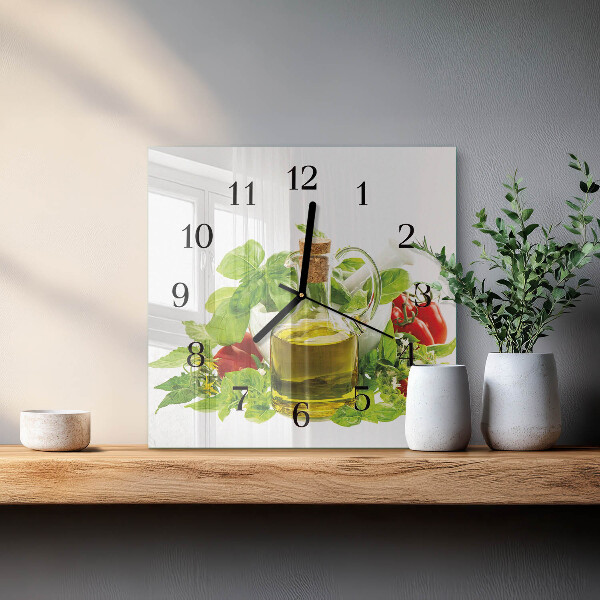 Orologio quadrato Olio di basilico
