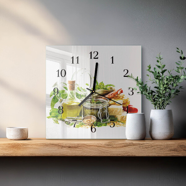 Orologio quadrato Pasta con olio