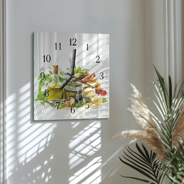 Orologio quadrato Pasta con olio