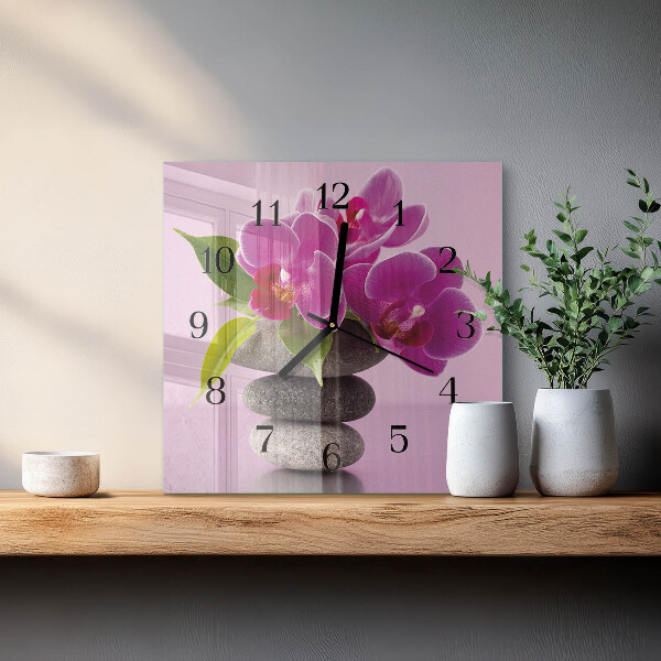Orologio quadrato Orchidea
