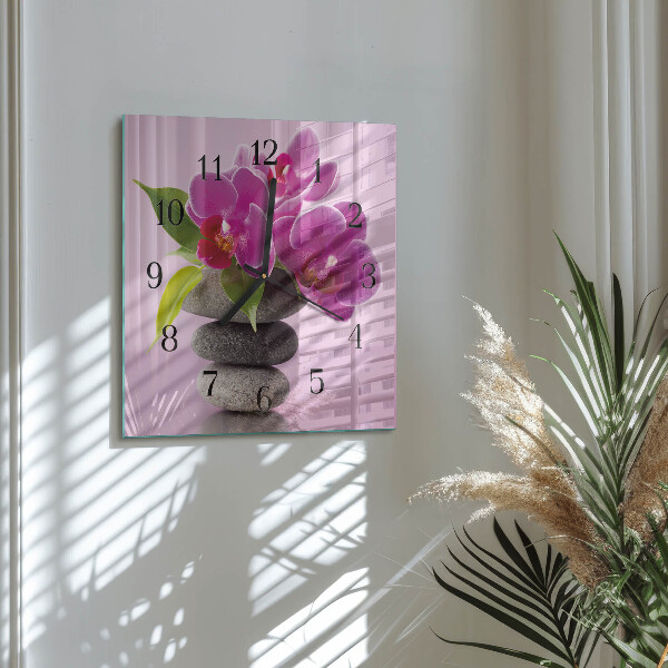 Orologio quadrato Orchidea