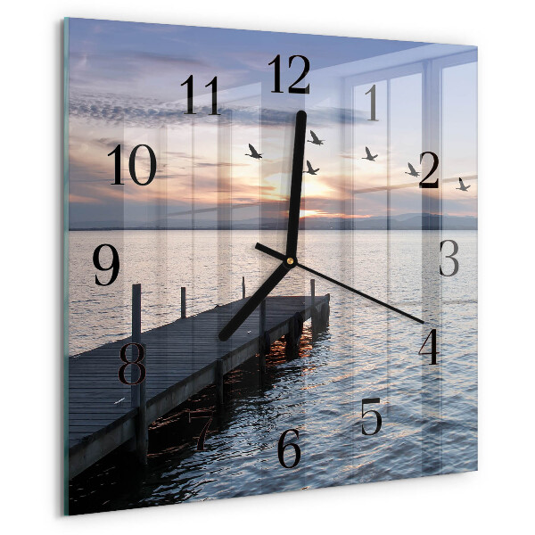 Orologio quadrato Uccelli in riva al lago