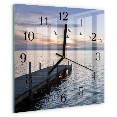 Orologio quadrato Uccelli in riva al lago
