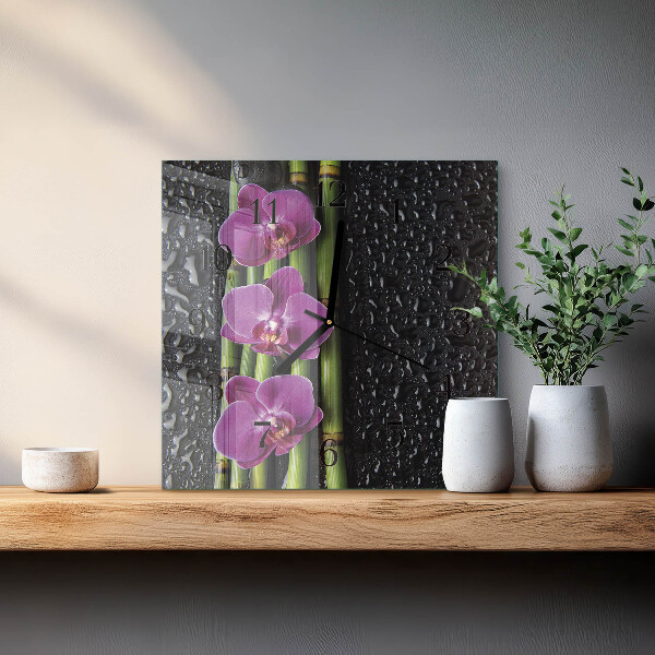 Orologio quadrato Orchidea