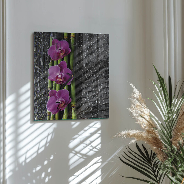 Orologio quadrato Orchidea