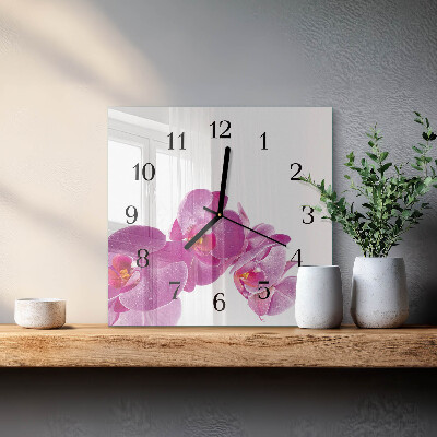 Orologio quadrato Orchidea