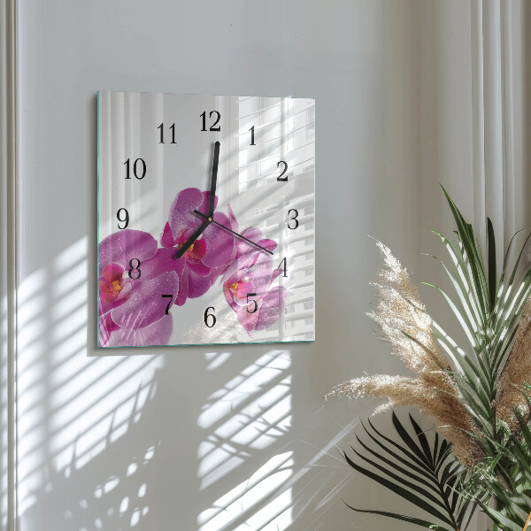 Orologio quadrato Orchidea