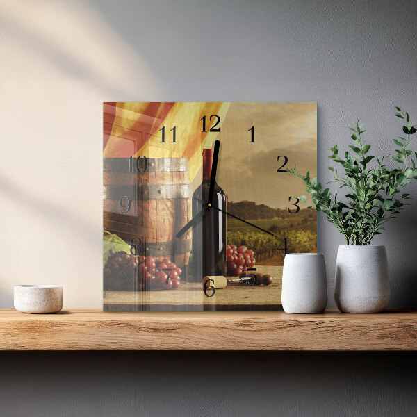 Orologio quadrato Botte di vino