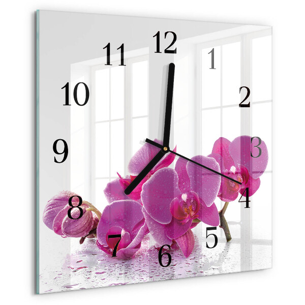 Orologio quadrato Orchidea