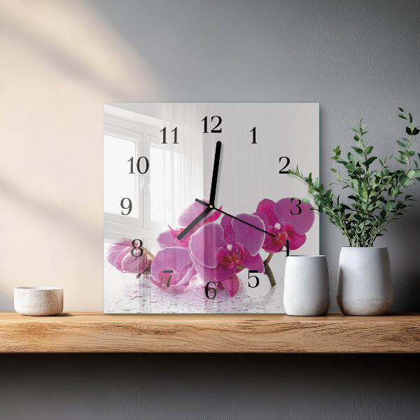 Orologio quadrato Orchidea