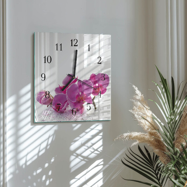 Orologio quadrato Orchidea