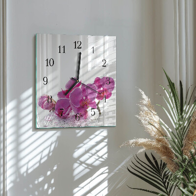 Orologio quadrato Orchidea