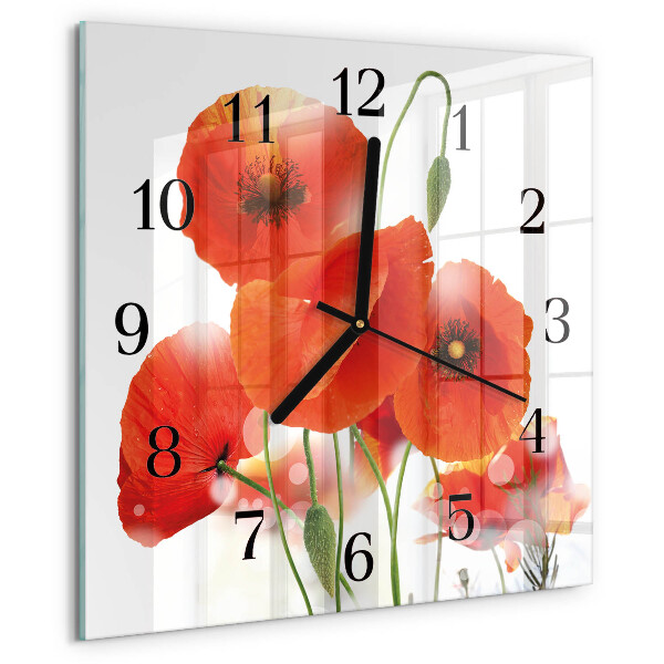 Orologio quadrato Papaveri