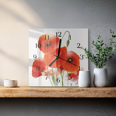 Orologio quadrato Papaveri