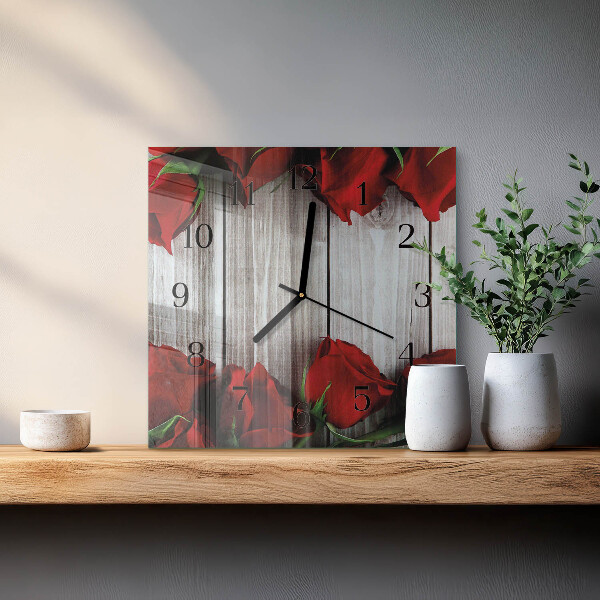 Orologio quadrato Compresse di rosa