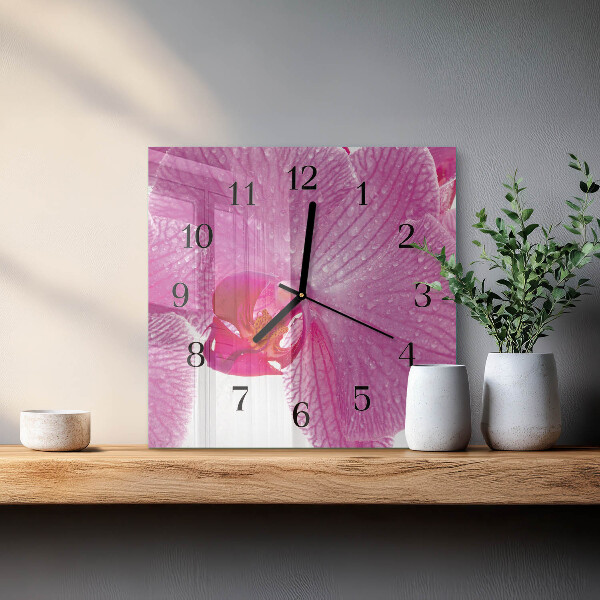 Orologio quadrato Orchidea