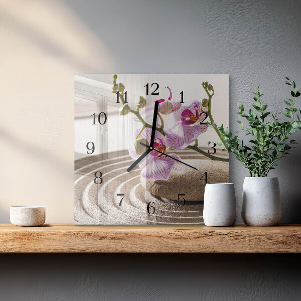 Orologio quadrato Orchidea di sabbia