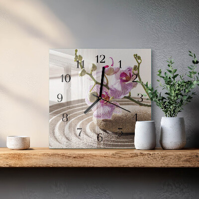 Orologio quadrato Orchidea di sabbia