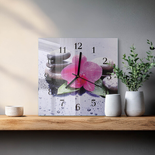 Orologio quadrato Orchidea