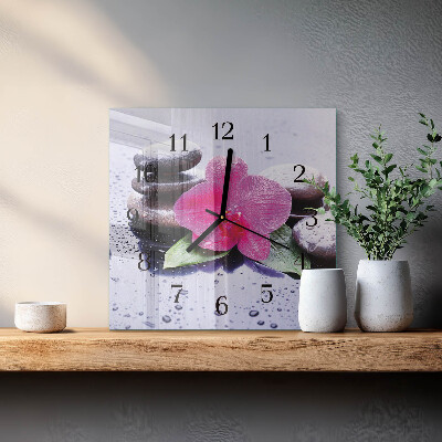 Orologio quadrato Orchidea