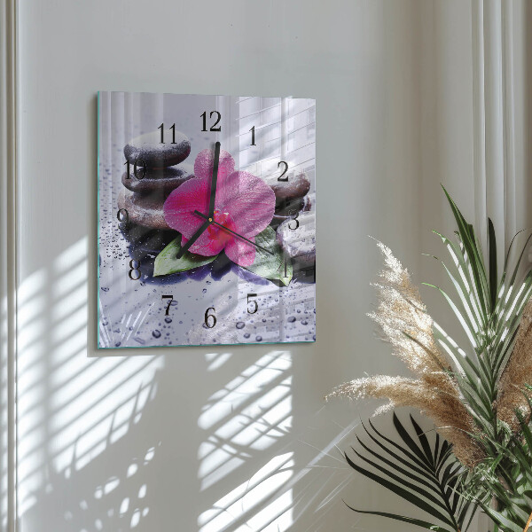 Orologio quadrato Orchidea