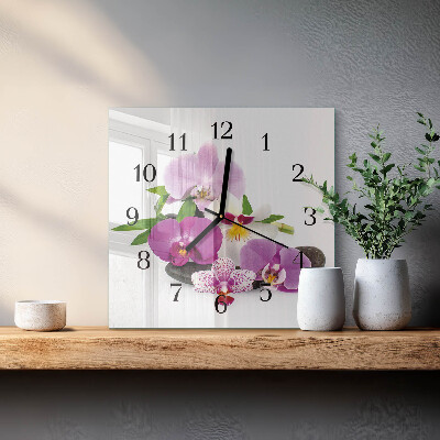 Orologio quadrato Orchidea