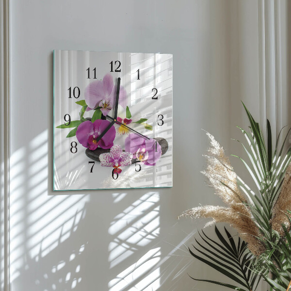 Orologio quadrato Orchidea