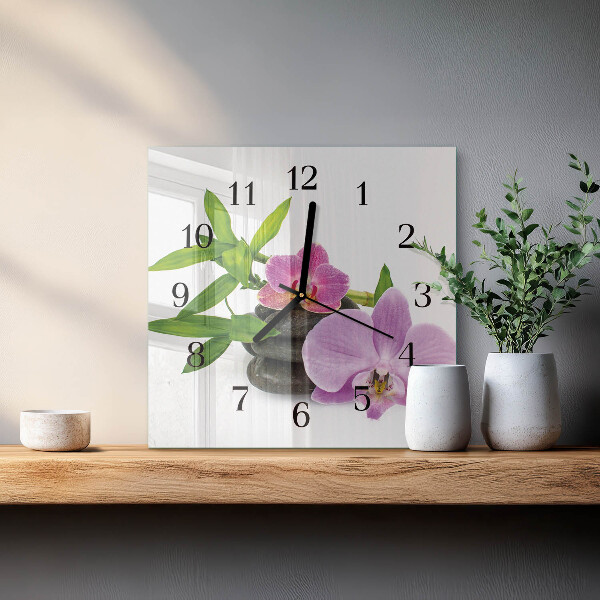 Orologio quadrato Orchidea