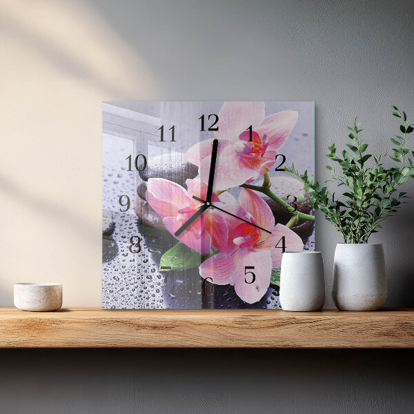 Orologio quadrato Orchidea