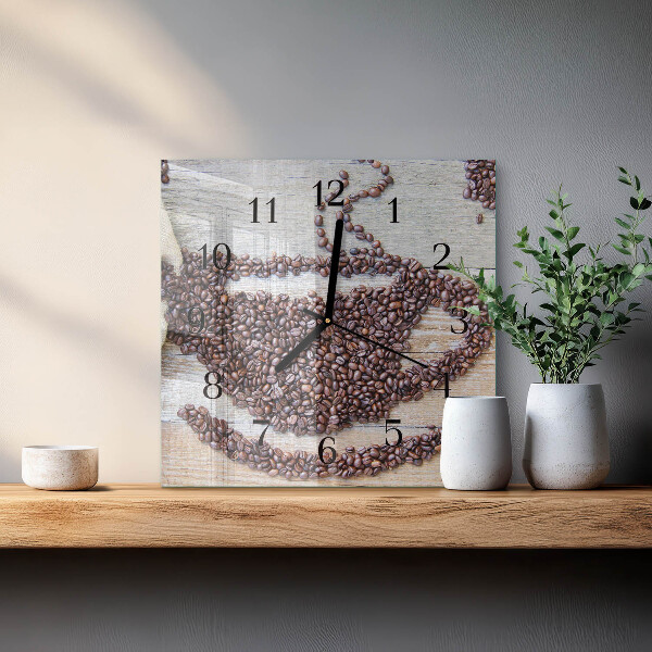 Orologio quadrato chicchi di caffè