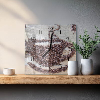 Orologio quadrato chicchi di caffè