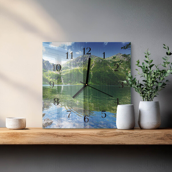 Orologio quadrato Lago di montagna