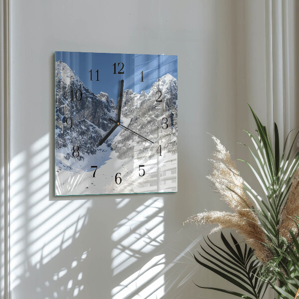 Orologio quadrato Montagne invernali