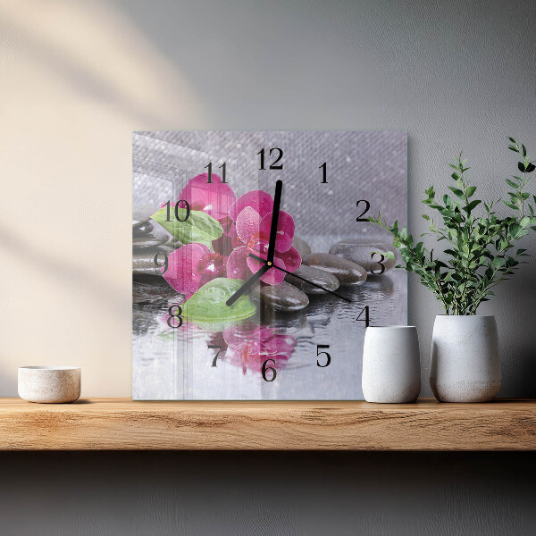 Orologio quadrato Orchidea