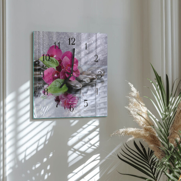 Orologio quadrato Orchidea