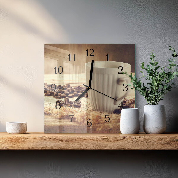 Orologio quadrato Caffè