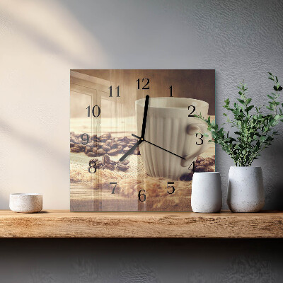 Orologio quadrato Caffè