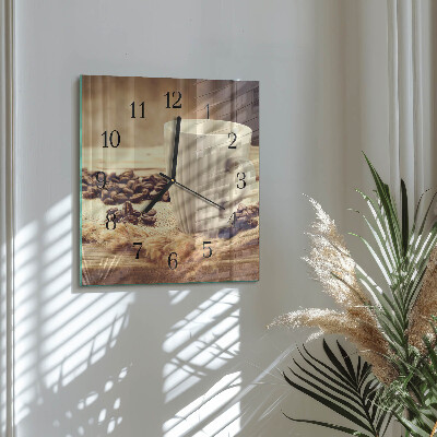 Orologio quadrato Caffè